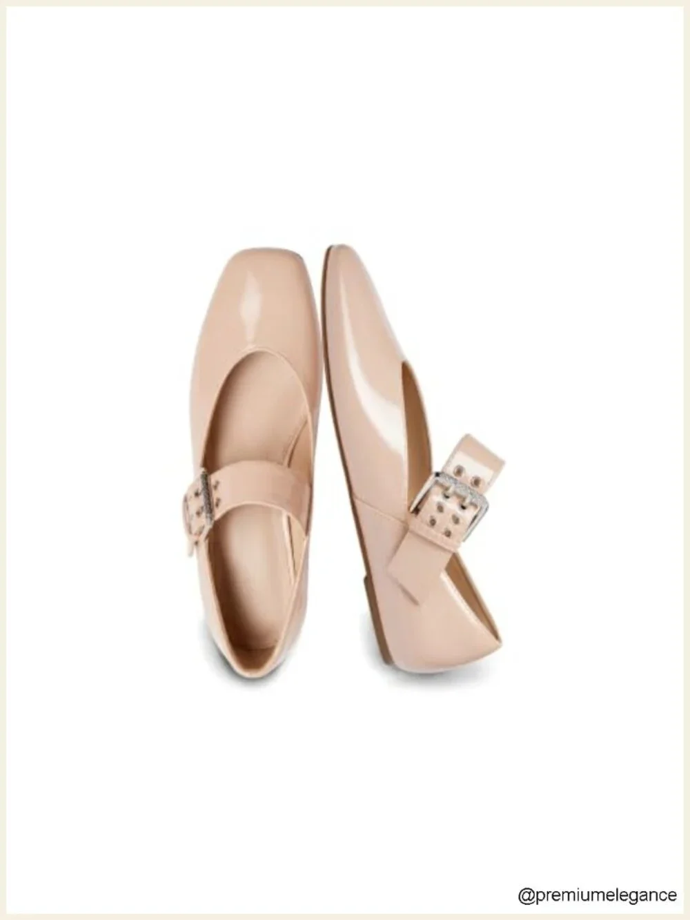 Square Toe Adjustable Strap Mary Jane Flats with Memory Foam Insole